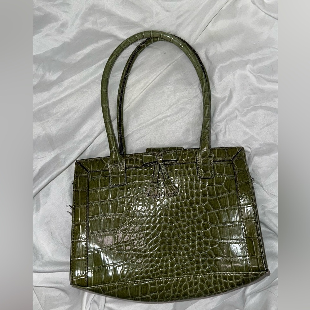 Vintage Liz Claiborne Green Crocodile Purse